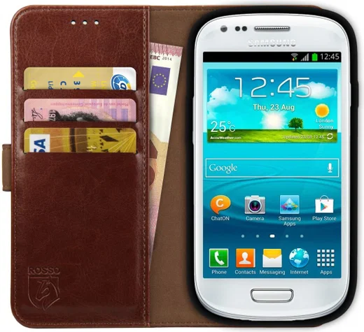 Rosso Element Samsung Galaxy S3 Mini Hoesje Book Cover Bruin afbeelding 1