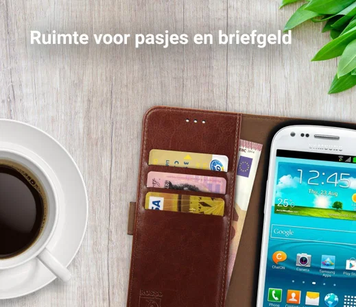 Rosso Element Samsung Galaxy S3 Mini Hoesje Book Cover Bruin afbeelding 8