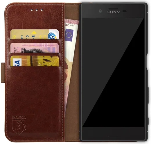 Rosso Element Sony Xperia XZ Hoesje Book Cover Bruin afbeelding 1