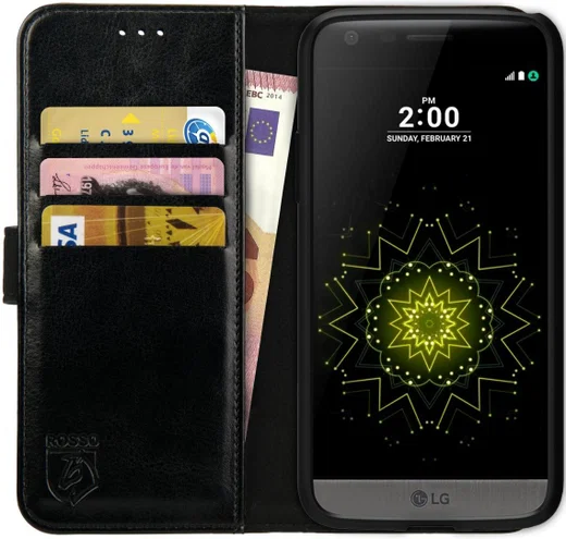 Rosso Element LG G5 Hoesje Book Cover Zwart afbeelding 1