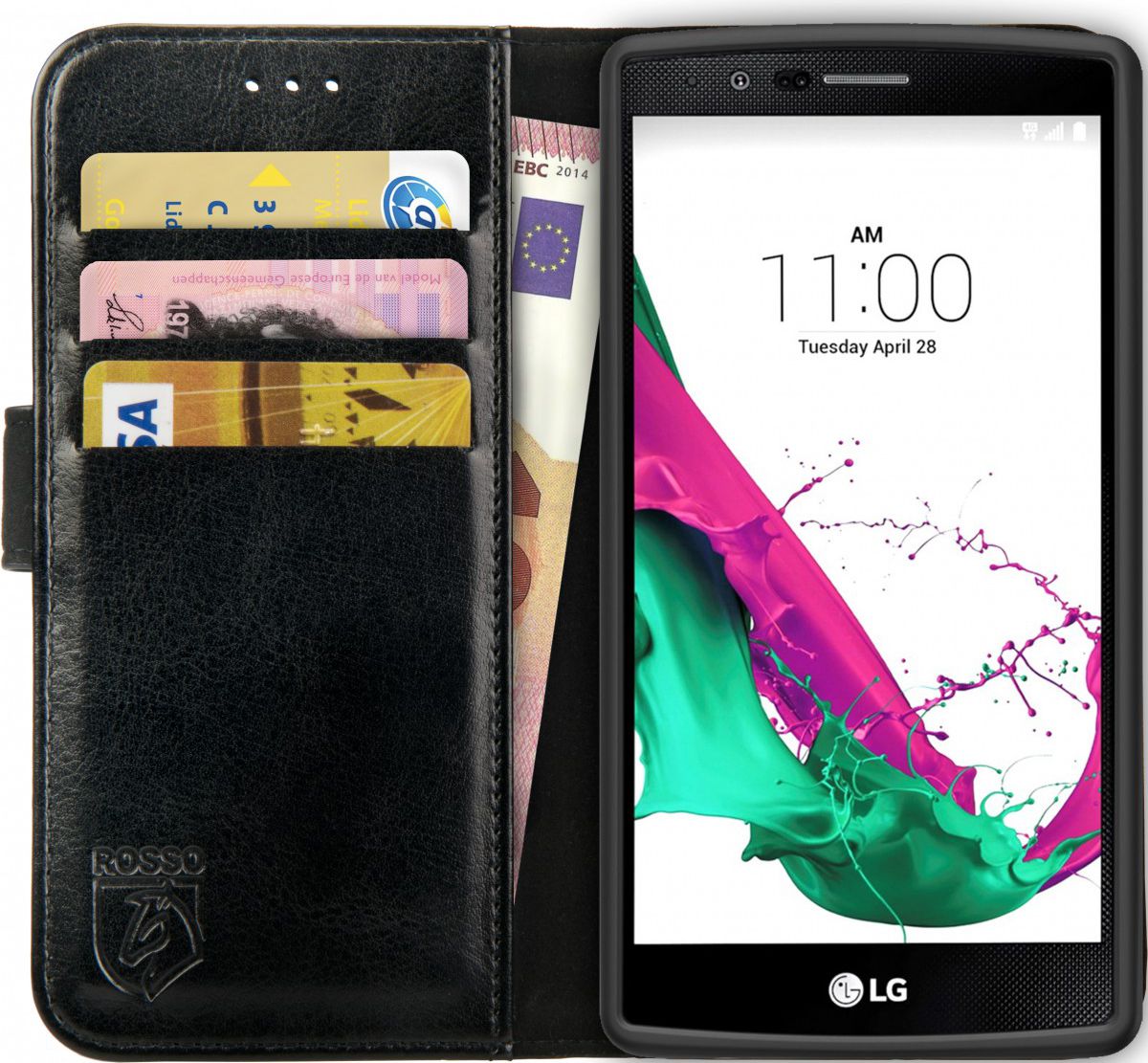 Rosso Element LG G4 Hoesje Book Cover Zwart afbeelding 1