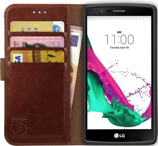 Rosso Element LG G4 Hoesje Book Cover Bruin afbeelding 1