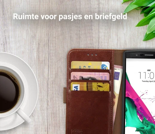 Rosso Element LG G4 Hoesje Book Cover Bruin afbeelding 9