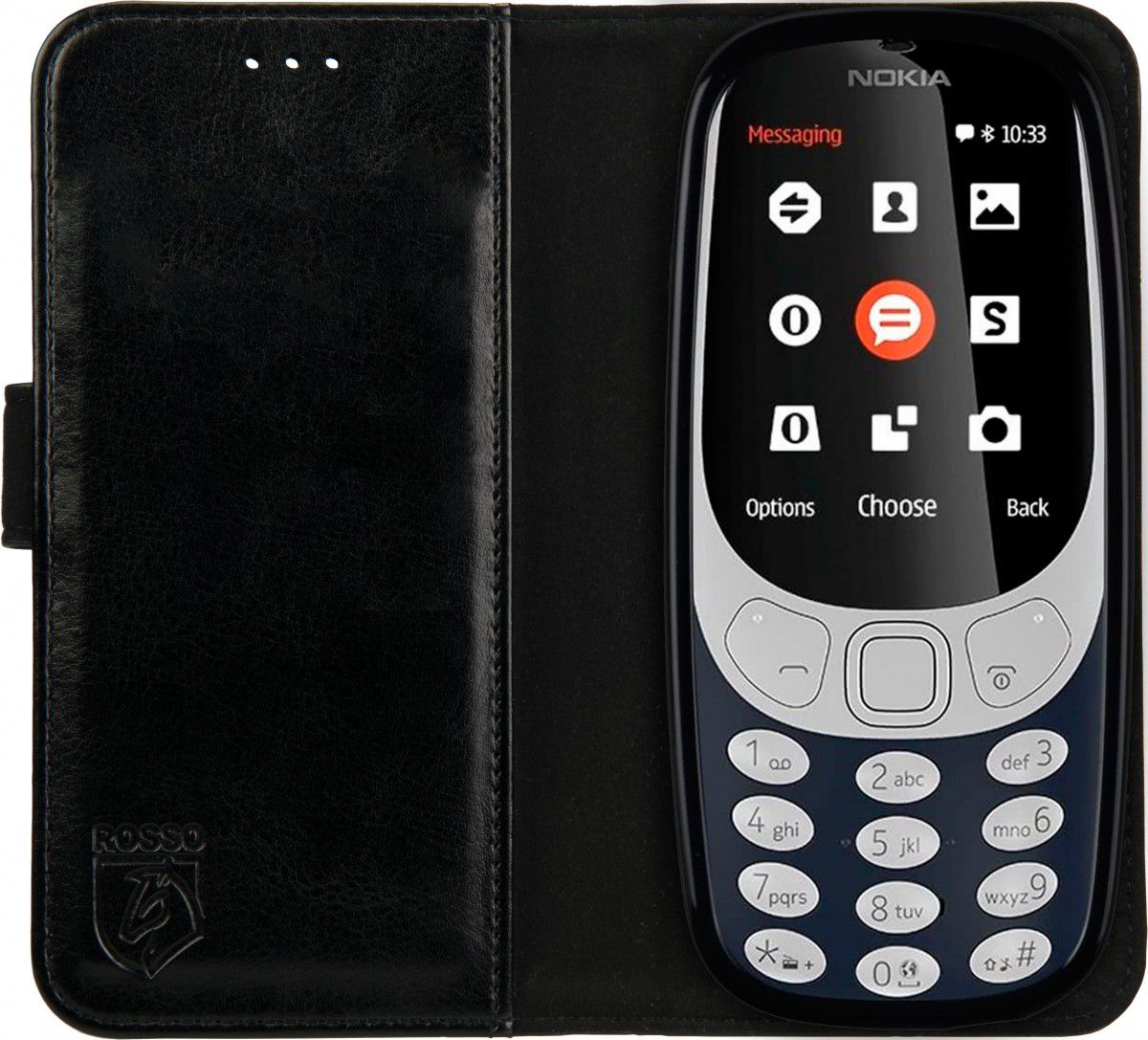 Rosso Element Nokia 3310 (2017) Hoesje Book Cover Zwart afbeelding 1