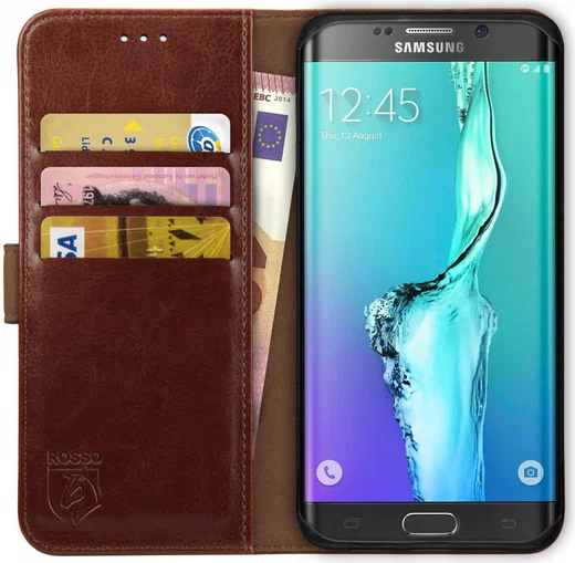 Rosso Element Samsung Galaxy S6 Edge Plus Hoesje Book Cover Bruin afbeelding 1