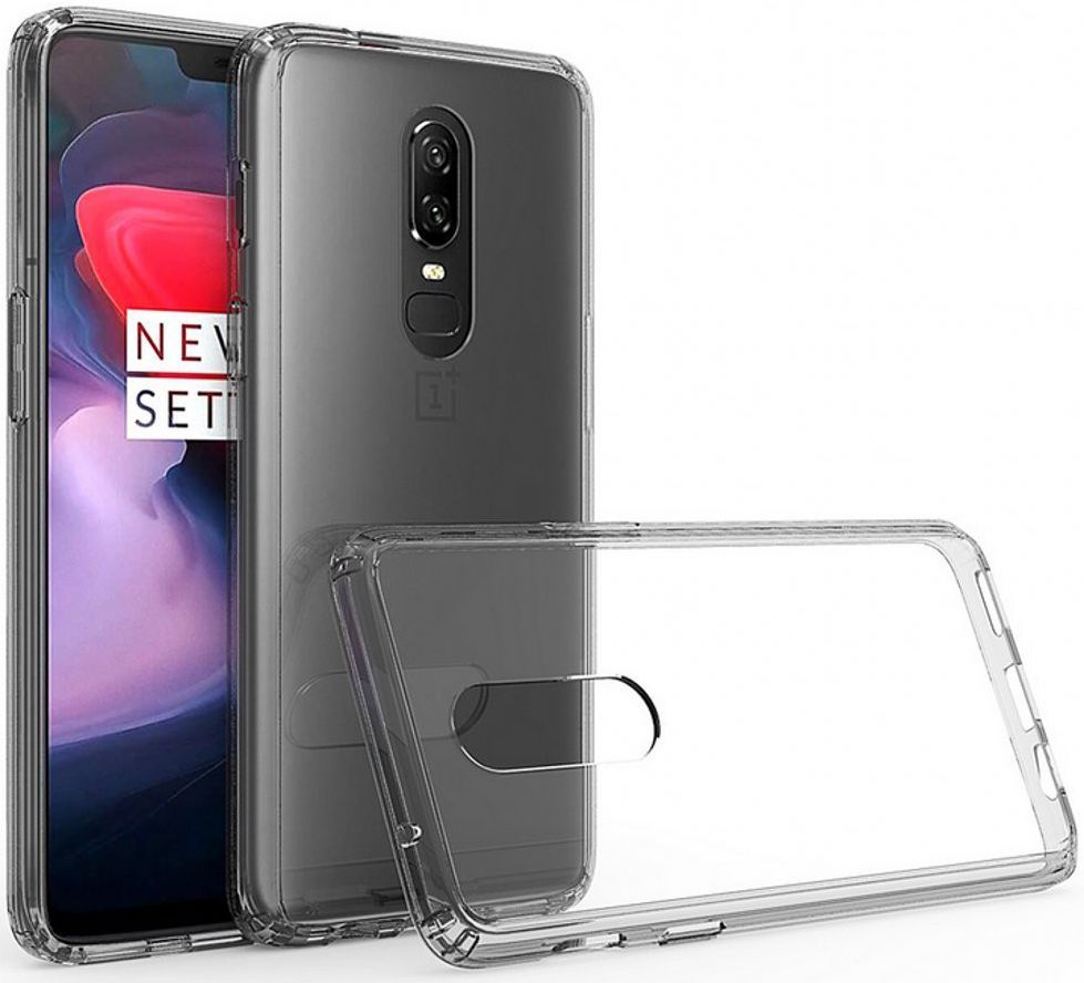 OnePlus 6 Hybrid Armor TPU Hoesje Back Cover Transparant afbeelding 4