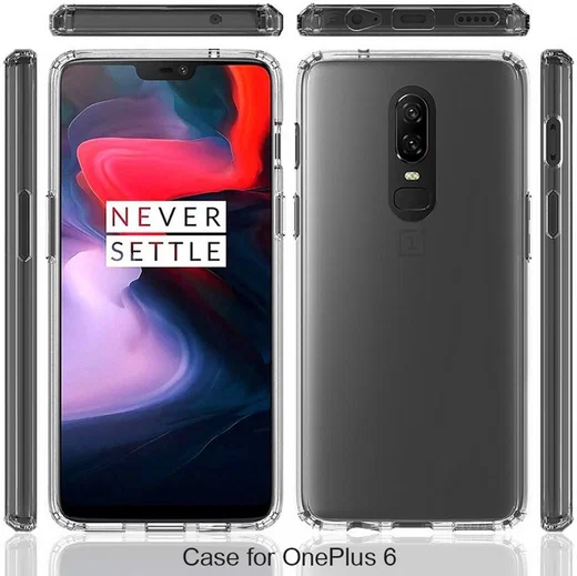 OnePlus 6 Hybrid Armor TPU Hoesje Back Cover Transparant afbeelding 6