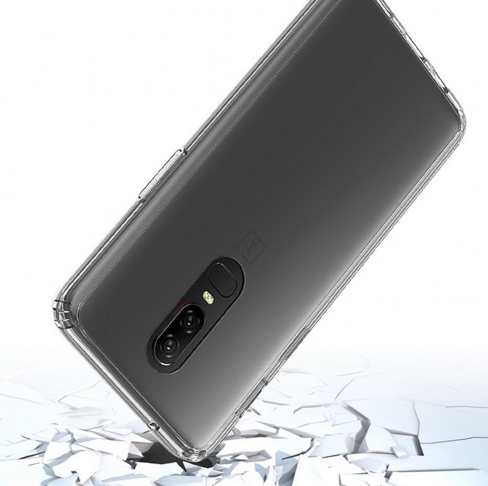 OnePlus 6 Hybrid Armor TPU Hoesje Back Cover Transparant afbeelding 8
