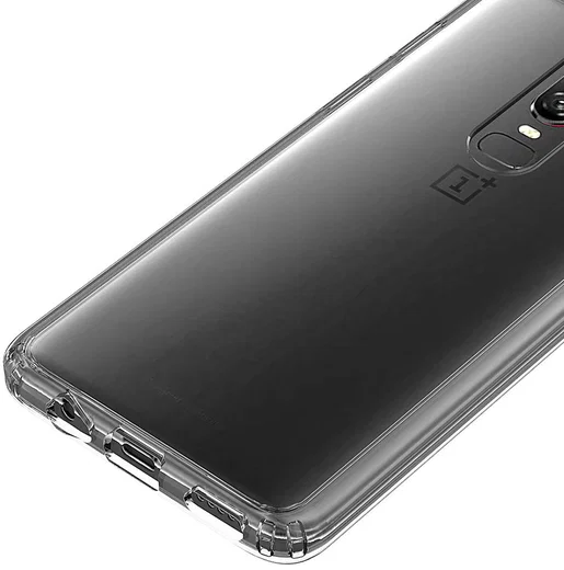 OnePlus 6 Hybrid Armor TPU Hoesje Back Cover Transparant afbeelding 5