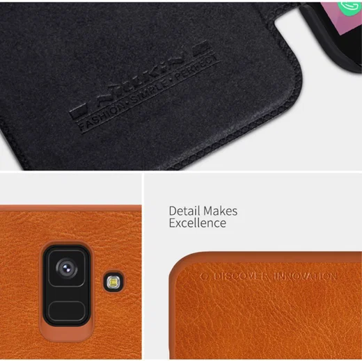 Nillkin Qin Series Flip Hoesje Samsung Galaxy A6 Bruin afbeelding 11