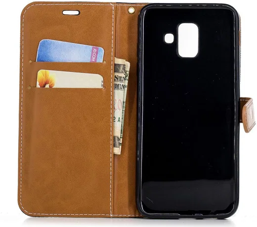 Samsung Galaxy A6 Portemonnee Hoesje Zwart afbeelding 7