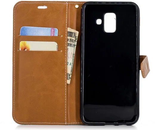 Samsung Galaxy A6 Portemonnee Hoesje Grijs afbeelding 7