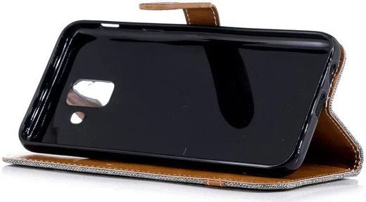 Samsung Galaxy A6 Portemonnee Hoesje Grijs afbeelding 8