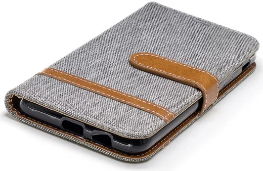 Samsung Galaxy A6 Portemonnee Hoesje Grijs afbeelding 9