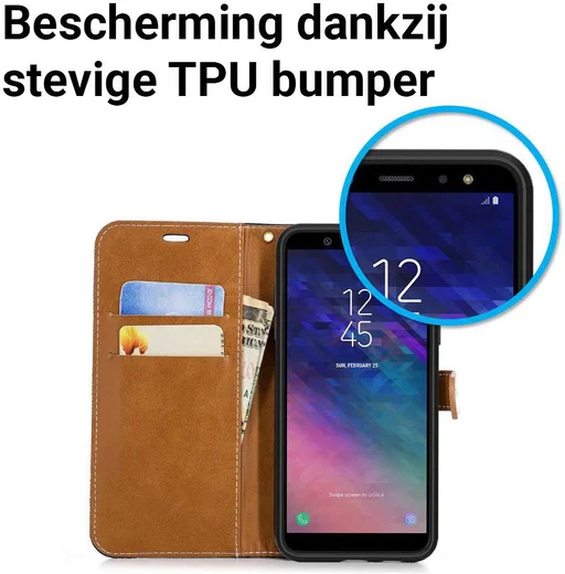 Samsung Galaxy A6 Portemonnee Hoesje Groen afbeelding 5