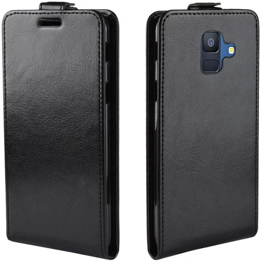 Samsung Galaxy A6 Verticaal Flip Hoesje Zwart afbeelding 4