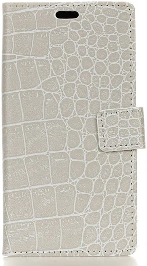 Nokia 6 (2018) Krokodil Portemonnee Hoesje Wit afbeelding 1