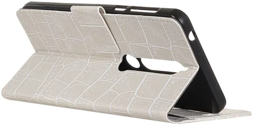 Nokia 6 (2018) Krokodil Portemonnee Hoesje Wit afbeelding 3
