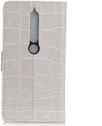 Nokia 6 (2018) Krokodil Portemonnee Hoesje Wit afbeelding 4