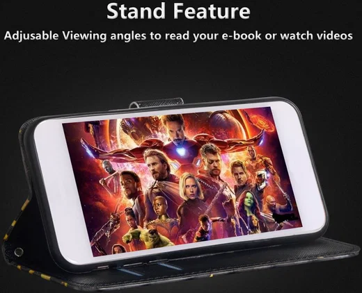 Nokia 6 (2018) Lederen Portemonnee Hoesje met Print Vlinders afbeelding 8