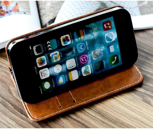 Apple iPhone 5(S) / SE Luxe Portemonnee Hoesje Bruin afbeelding 4