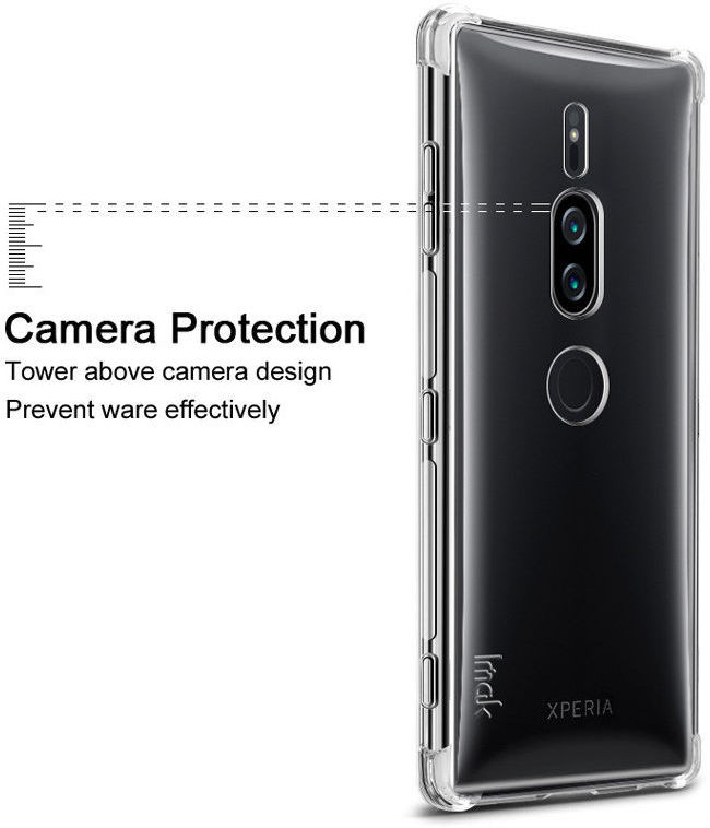 IMAK Sony Xperia XZ2 Premium Hoesje met Screenprotector Transparant afbeelding 5
