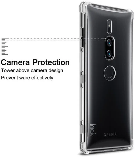 IMAK Sony Xperia XZ2 Premium Hoesje met Screenprotector Transparant afbeelding 5