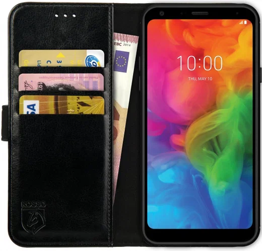Rosso Element LG Q7 Hoesje Book Cover Zwart afbeelding 1