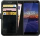 Rosso Element Nokia 3.1 Hoesje Book Cover Zwart afbeelding 1