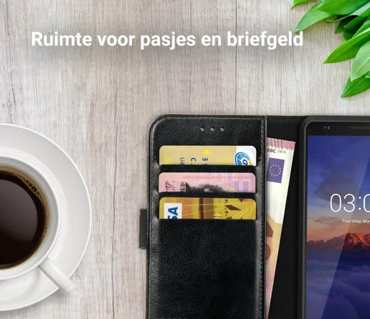 Rosso Element Nokia 3.1 Hoesje Book Cover Zwart afbeelding 9