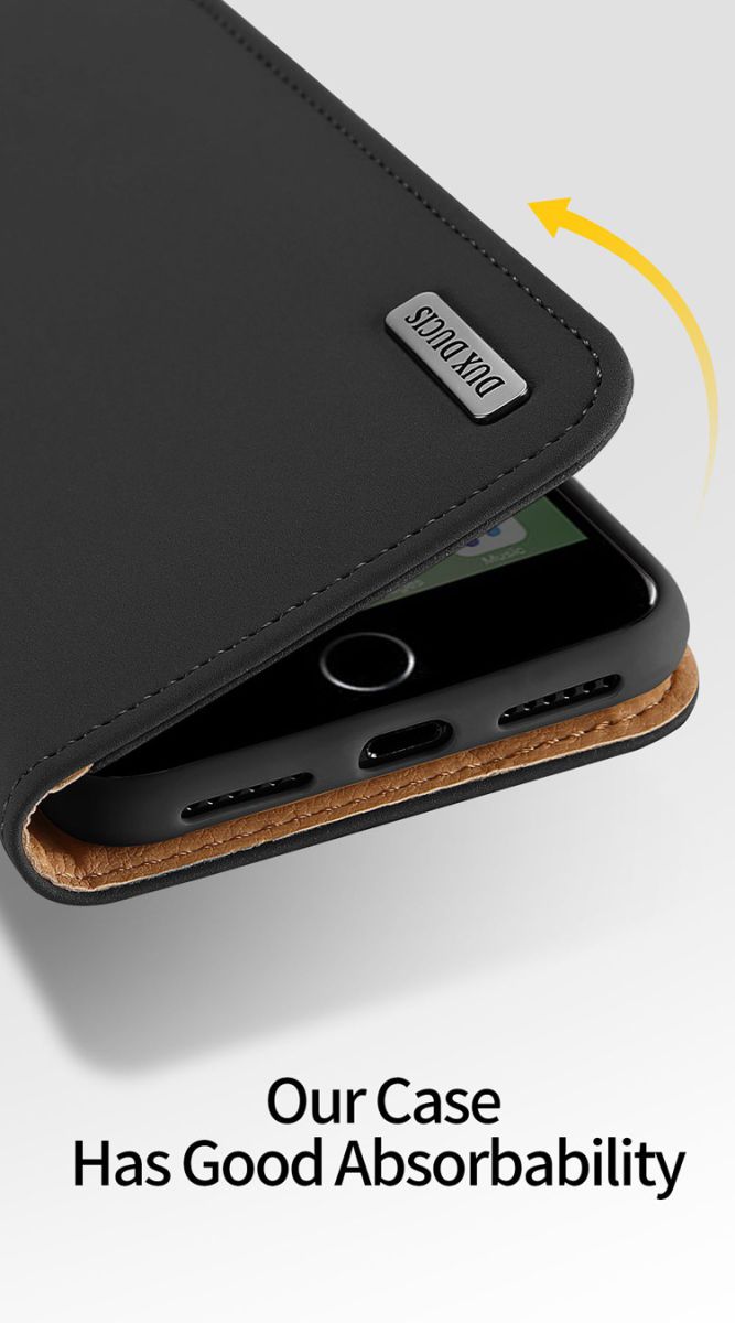 Dux Ducis Luxe Book Case iPhone 8 / 7 / SE 2020 / 2022 Echt Leer Blauw afbeelding 4
