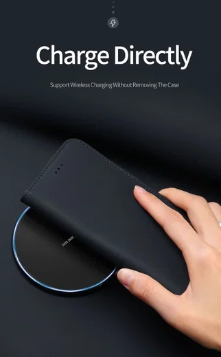 Dux Ducis Luxe Book Case iPhone 8 / 7 / SE 2020 / 2022 Echt Leer Blauw afbeelding 6
