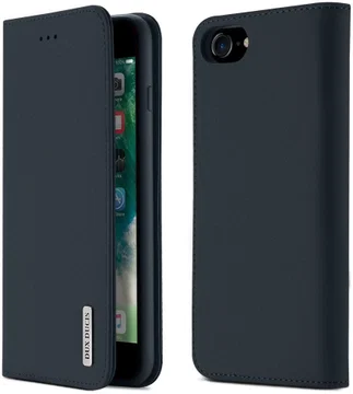 Dux Ducis Luxe Book Case iPhone 8 / 7 / SE 2020 / 2022 Echt Leer Blauw