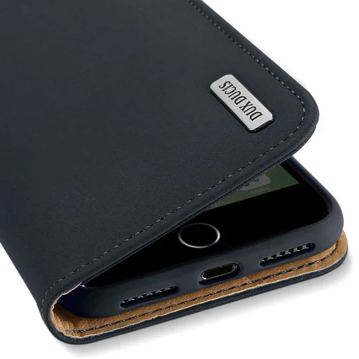 Dux Ducis Luxe Book Case iPhone 8 / 7 / SE 2020 / 2022 Echt Leer Blauw afbeelding 10