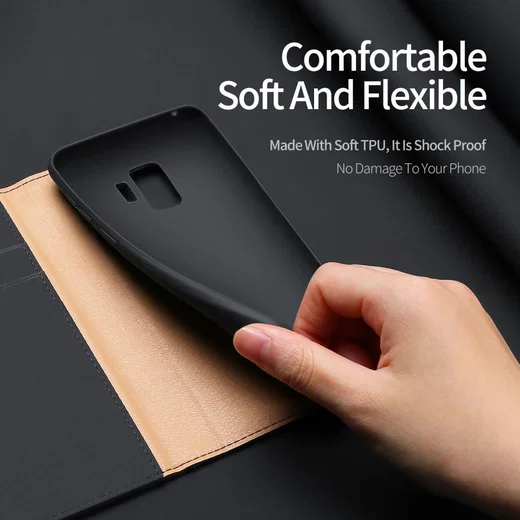 Dux Ducis Luxe Book Case Samsung Galaxy S9 Hoesje Echt Leer Zwart afbeelding 6
