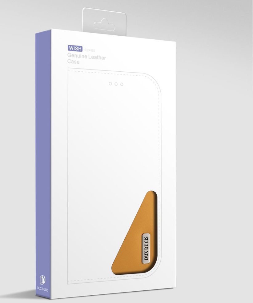 Dux Ducis Luxe Book Case Apple iPhone X Hoesje Echt Leer Khaki afbeelding 5