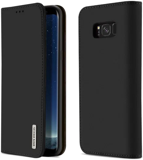 Dux Ducis Luxe Book Case Samsung Galaxy S8 Hoesje Echt Leer Zwart afbeelding 1