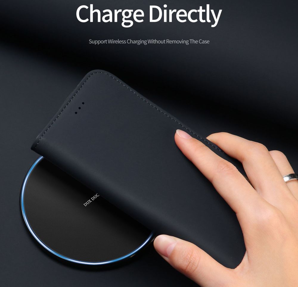 Dux Ducis Luxe Book Case iPhone 8 Plus / 7 Plus Hoesje Echt Leer Zwart afbeelding 6