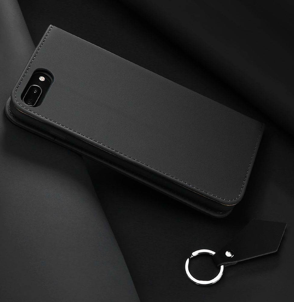 Dux Ducis Luxe Book Case iPhone 8 Plus / 7 Plus Hoesje Echt Leer Zwart afbeelding 7