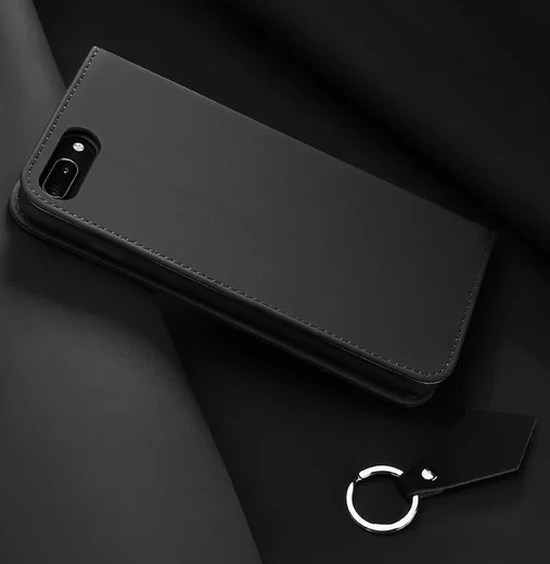 Dux Ducis Luxe Book Case iPhone 8 Plus / 7 Plus Hoesje Echt Leer Zwart afbeelding 7
