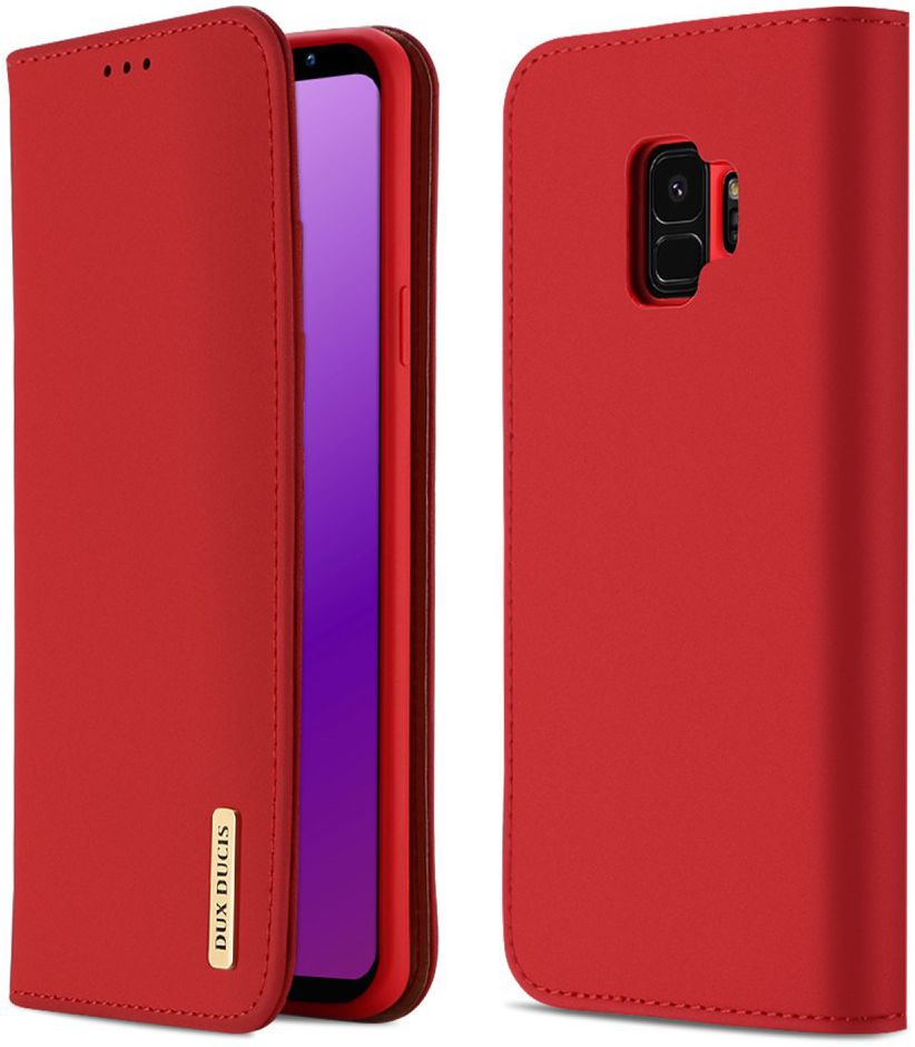 Dux Ducis Luxe Book Case Samsung Galaxy S9 Hoesje Echt Leer Rood afbeelding 1