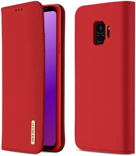 Dux Ducis Luxe Book Case Samsung Galaxy S9 Hoesje Echt Leer Rood afbeelding 1