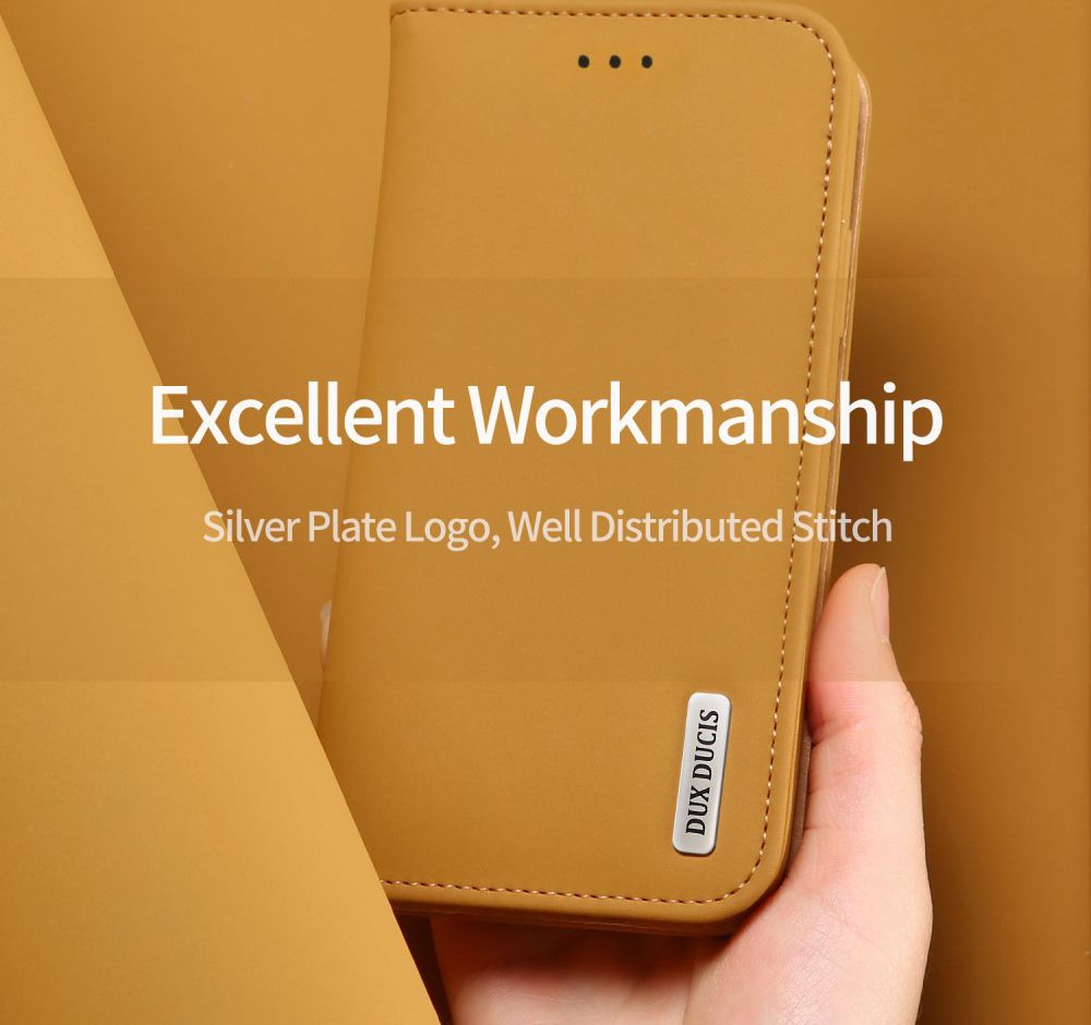 Dux Ducis Luxe Book Case Samsung Galaxy S9 Hoesje Echt Leer Khaki afbeelding 5