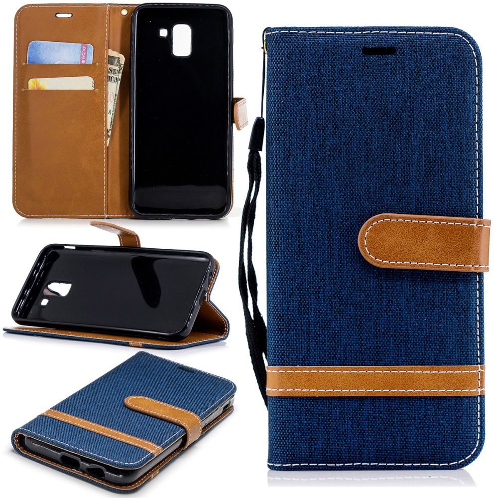 Samsung Galaxy J6 (2018) Jeans Portemonnee Hoesje Donker Blauw afbeelding 12