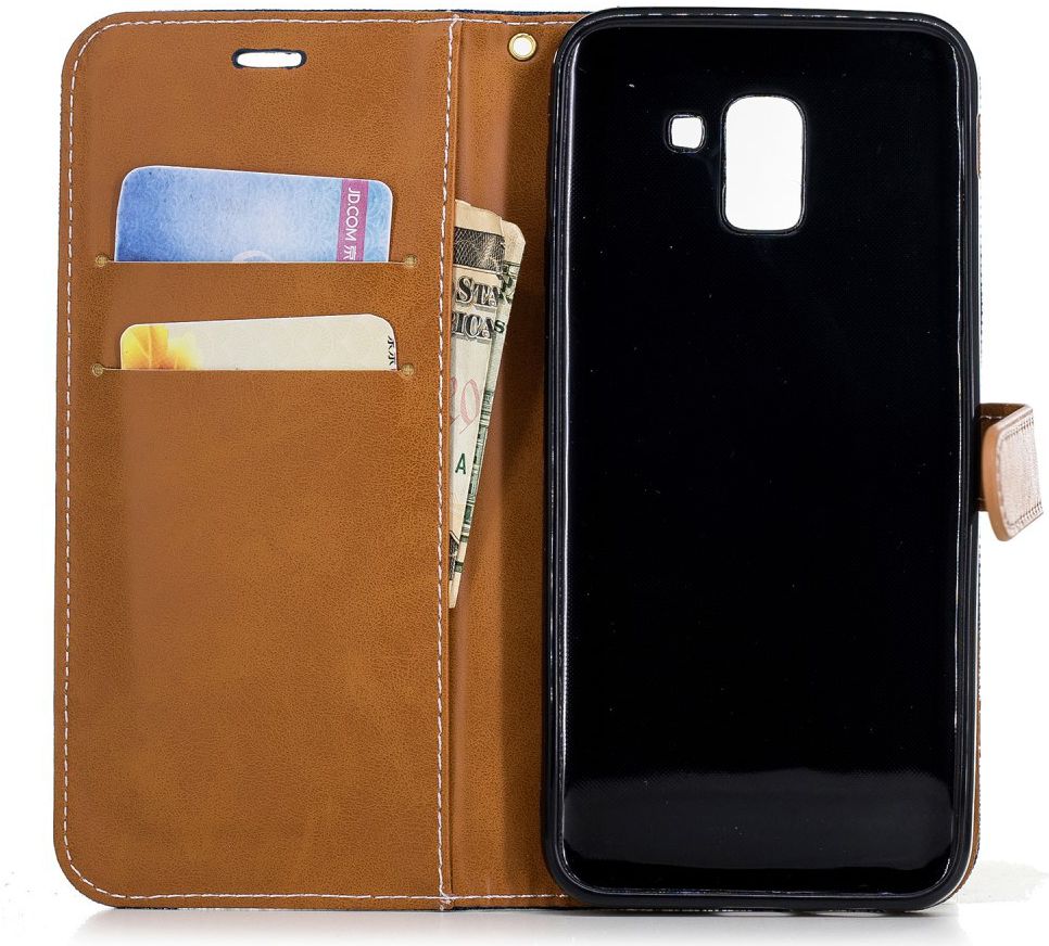 Samsung Galaxy J6 (2018) Jeans Portemonnee Hoesje Donker Blauw afbeelding 11