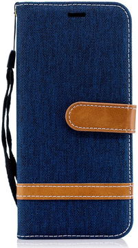 Samsung Galaxy J6 (2018) Jeans Portemonnee Hoesje Donker Blauw