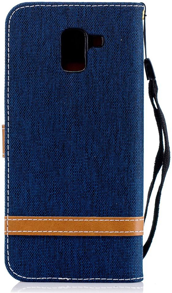 Samsung Galaxy J6 (2018) Jeans Portemonnee Hoesje Donker Blauw afbeelding 6
