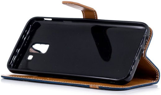 Samsung Galaxy J6 (2018) Jeans Portemonnee Hoesje Donker Blauw afbeelding 7