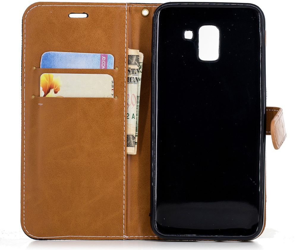 Samsung Galaxy J6 (2018) Jeans Portemonnee Hoesje Zwart afbeelding 11