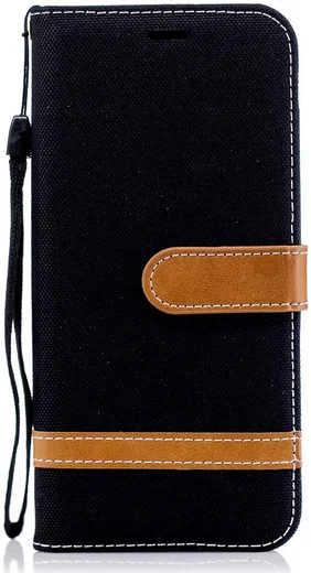 Samsung Galaxy J6 (2018) Jeans Portemonnee Hoesje Zwart afbeelding 1